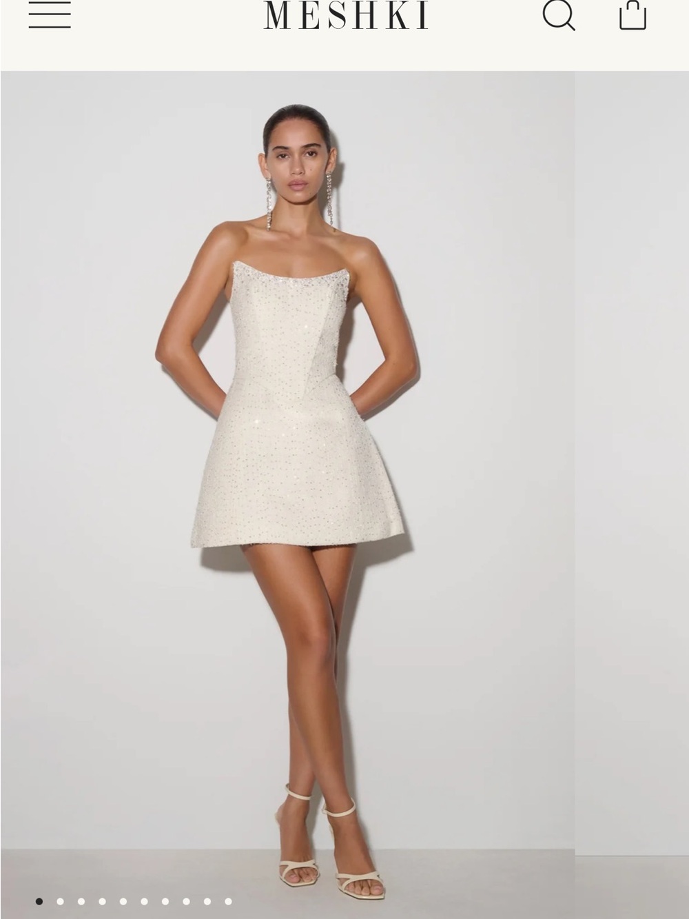Meshki Ivory Strapless Mini Dress